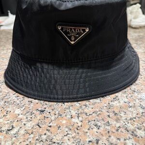 Prada Classic Black Hat with Logo